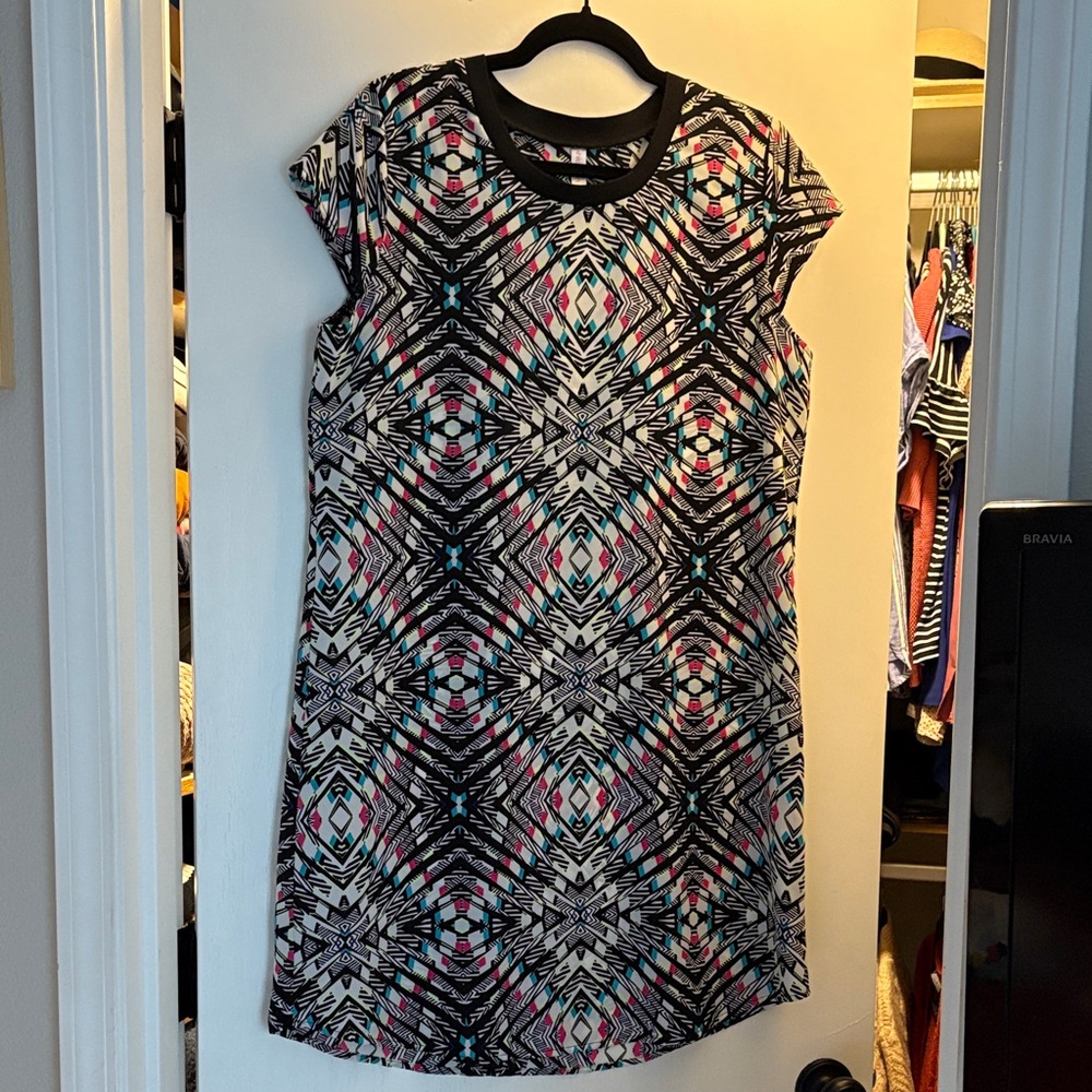 Xhilaration Geometric Mini Dress - Black, Pink, Blue